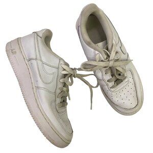 Nike Air Force 1 LE GS Triple White Low Top Sneakers AF1 Youth Size 6.5Y